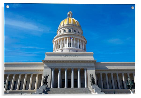 National Capitol Building - Capitolio Nacional de La Habana - a public edifice and one of the most visited sites by tourists in Havana Acrylic by Elijah Lovkoff