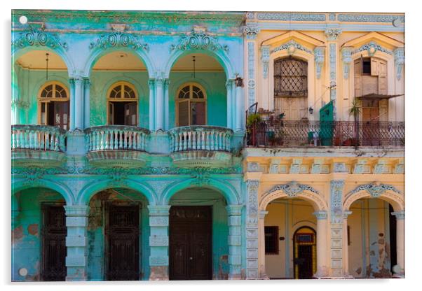 Scenic colorful Old Havana streets in historic city center  Acrylic by Elijah Lovkoff