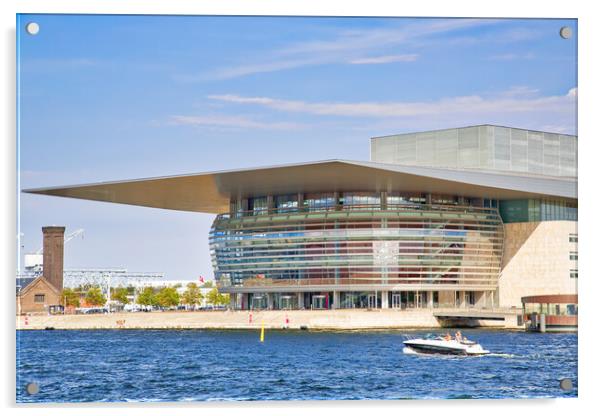 Copenhagen, Denmark, National Opera House  Acrylic by Elijah Lovkoff