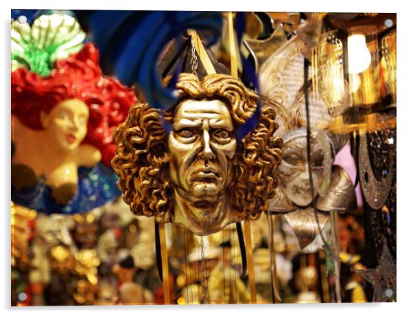 Carnival Masks, Venice Acrylic by Elijah Lovkoff