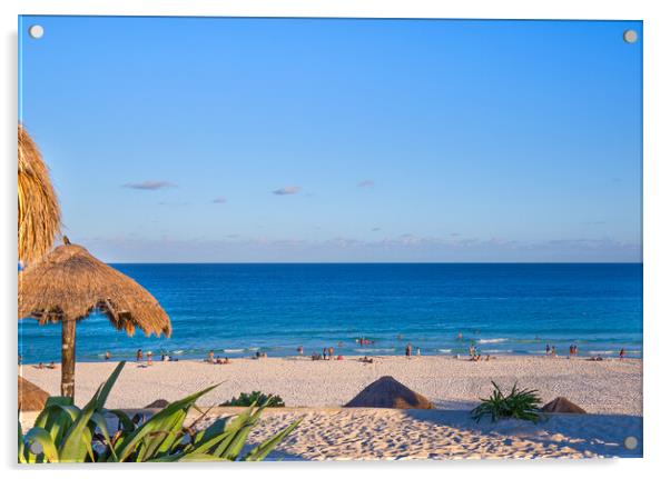 Playa Delfines (Dolphin Beach) nicknamed El Mirador (The Lookout) Acrylic by Elijah Lovkoff