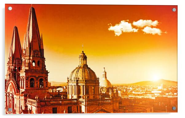 Landmark Guadalajara Central Cathedral Acrylic by Elijah Lovkoff