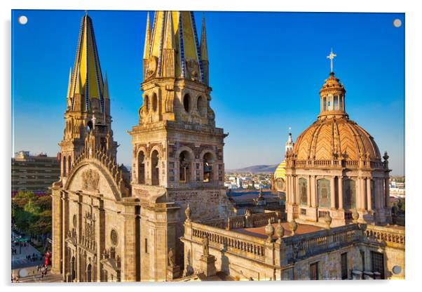 Guadalajara Central Cathedral  Acrylic by Elijah Lovkoff