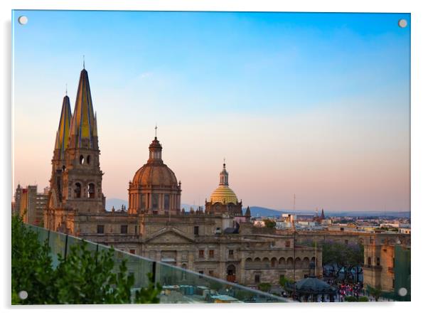 Landmark Guadalajara Central Cathedral  Acrylic by Elijah Lovkoff