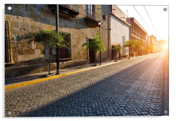 Guadalajara streets in city’s historic center (Centro Historic Acrylic by Elijah Lovkoff