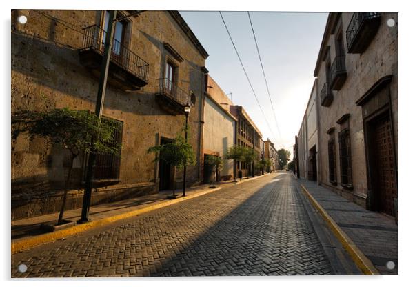 Guadalajara streets in historic center Acrylic by Elijah Lovkoff
