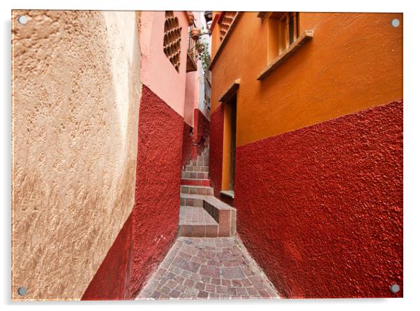 Guanajuato, famous Alley of the Kiss (Callejon del Beso) Acrylic by Elijah Lovkoff