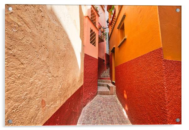 Guanajuato, famous Alley of the Kiss (Callejon del Beso) Acrylic by Elijah Lovkoff