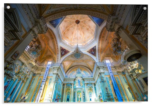 Guanajuato, Mexico, Interiors Basilica of Our Lady of Guanajuato (Basílica de Nuestra Senora de Guanajuato) Acrylic by Elijah Lovkoff