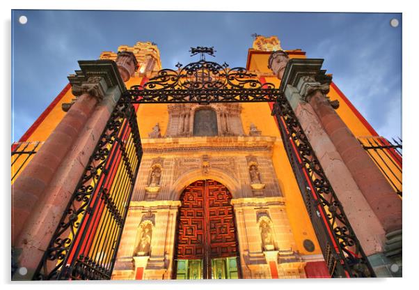 Entrance of Basilica of Our Lady of Guanajuato  Acrylic by Elijah Lovkoff