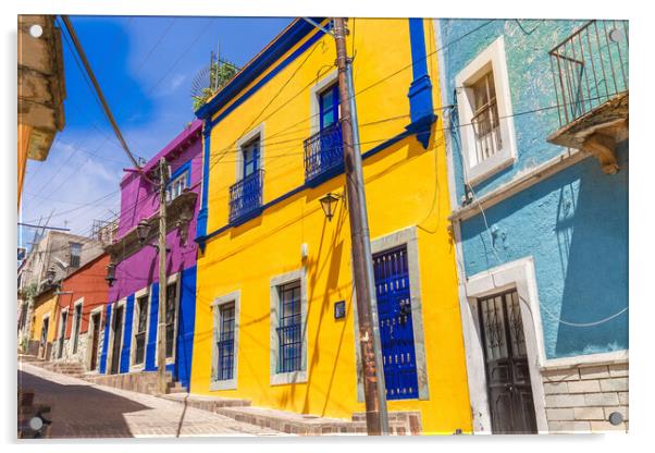 Guanajuato, Mexico, scenic colorful streets in historic city cen Acrylic by Elijah Lovkoff