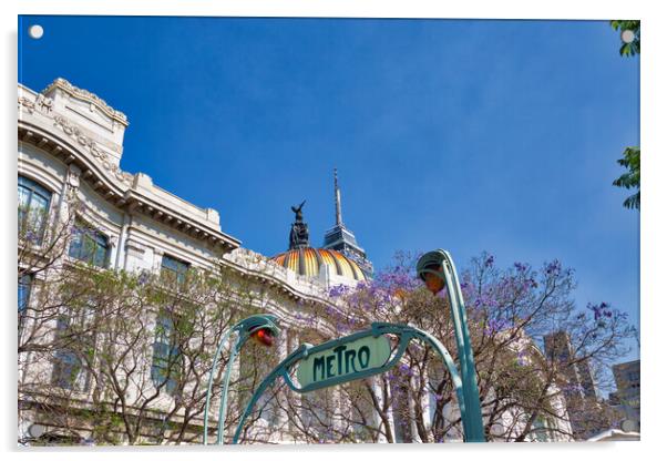 Mexico City Subway – Metro Entrance Sign Acrylic by Elijah Lovkoff