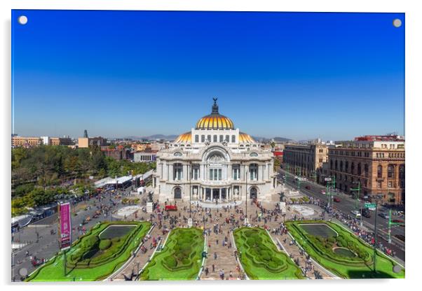 Mexico City, Mexico, Landmark Palace of Fine Arts Acrylic by Elijah Lovkoff