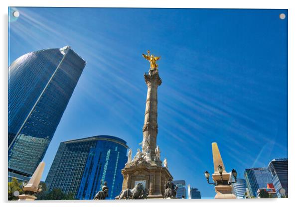 Angel of Independence monument, Mexico City Acrylic by Elijah Lovkoff