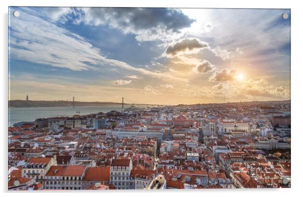 Scenic panoramic views of Lisbon from Saint George Castle (Sao J Acrylic by Elijah Lovkoff