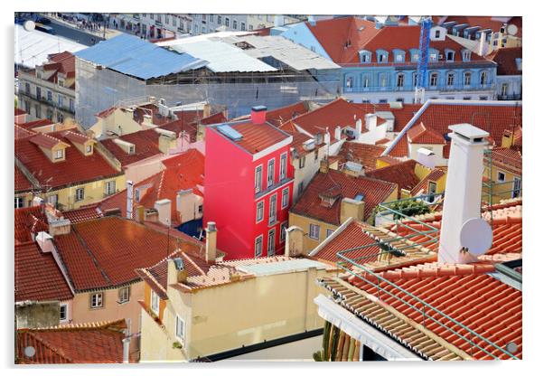 Colorful Streets of Lisbon Acrylic by Elijah Lovkoff