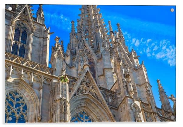 Cathedral of Barcelona located in the heart of historic Las Ramb Acrylic by Elijah Lovkoff