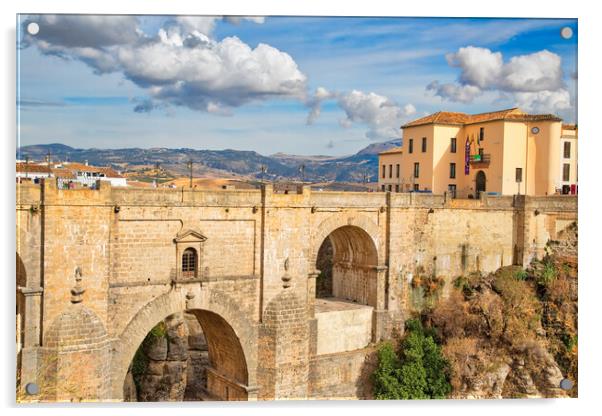 Ronda, Spain, Puente Nuevo Bridge, Andalucia, landscape Acrylic by Elijah Lovkoff