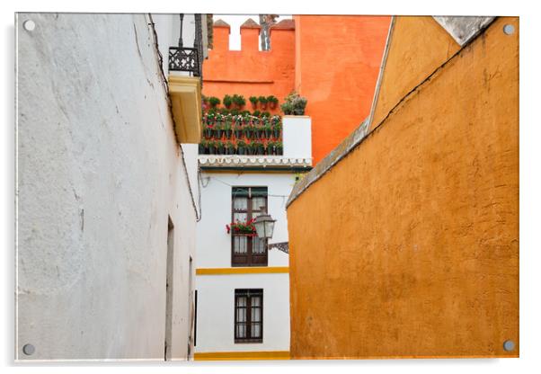 Seville streets at an early sunset in the scenic historic city center Acrylic by Elijah Lovkoff