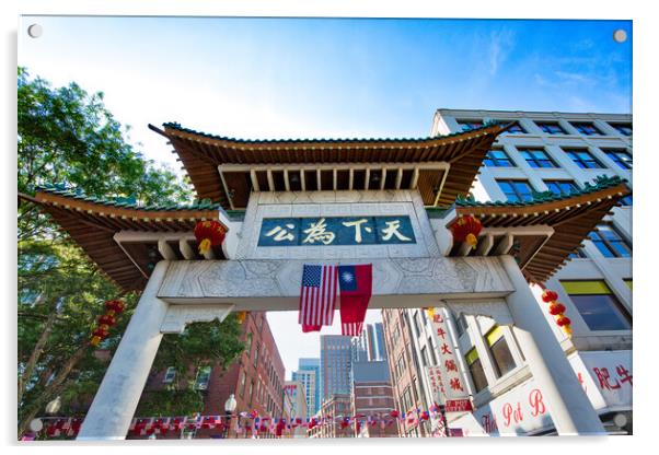 Entrance to Boston Chinatown Acrylic by Elijah Lovkoff