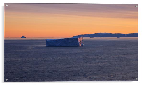 Iceberg seen from cruise ship vacation near Greenland coast in Arctic circle near Ilulissat Disko Bay Acrylic by Elijah Lovkoff
