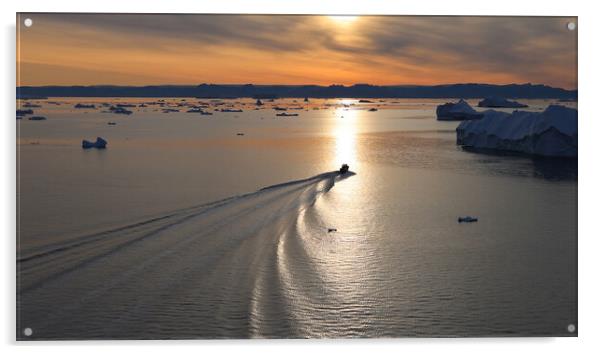 Iceberg seen from cruise ship vacation near Greenland coast in Arctic circle near Ilulissat Disko Bay Acrylic by Elijah Lovkoff