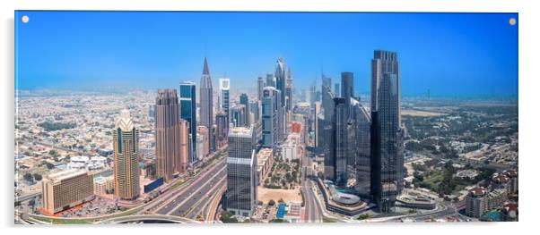 UAE, Dubai downtown financial skyline and business shopping center near Dubai Mall Acrylic by Elijah Lovkoff