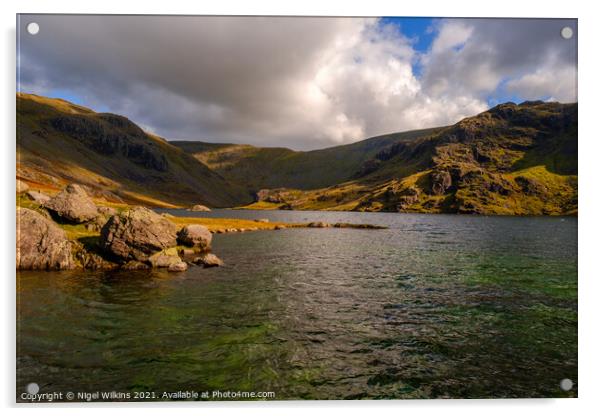 Seathwaite Tarn, Lake District Acrylic by Nigel Wilkins