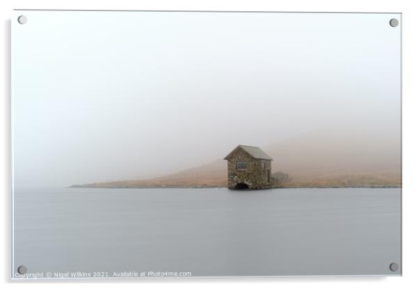 Devoke Water Boathouse Acrylic by Nigel Wilkins