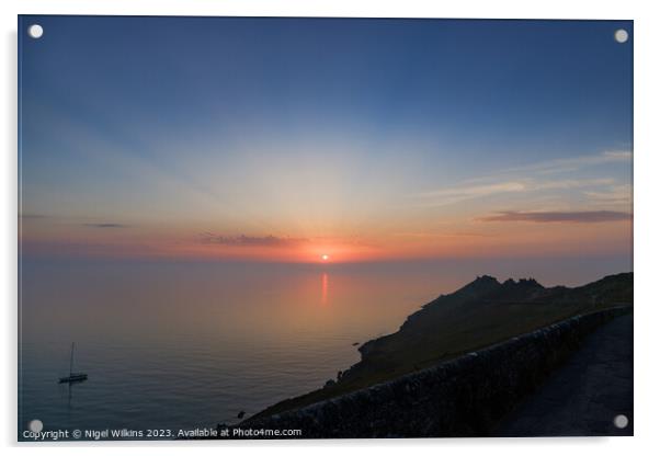 Start Point Sunrise, Devon Acrylic by Nigel Wilkins