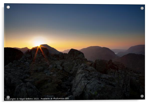 Mountain Sunrise Acrylic by Nigel Wilkins