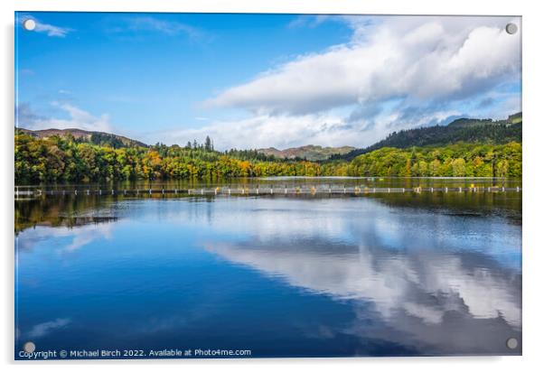 Majestic Autumn Scene at Loch Faskally Acrylic by Michael Birch