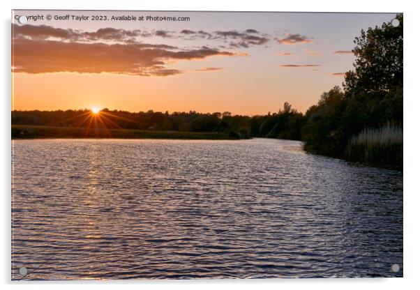 Sunset over the river Acrylic by Geoff Taylor