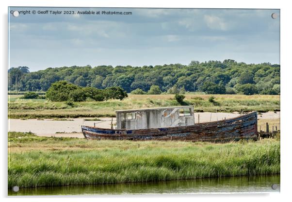 The old boat Acrylic by Geoff Taylor