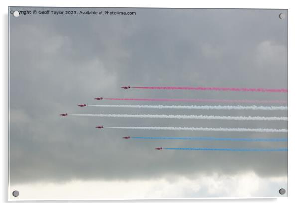 Red arrows Acrylic by Geoff Taylor