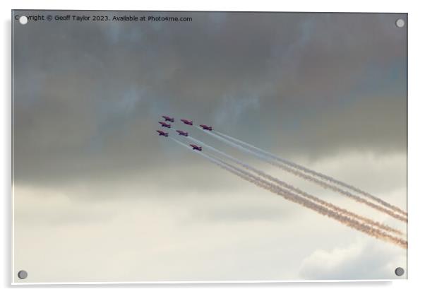 Red arrows Acrylic by Geoff Taylor