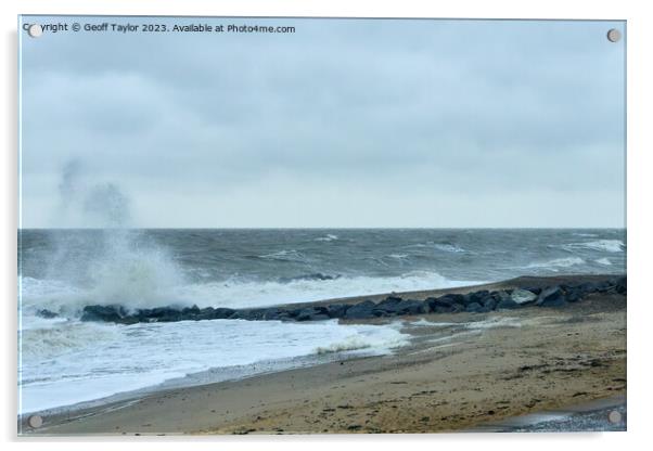 Holland on Sea storm Acrylic by Geoff Taylor