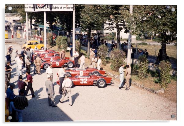 Ferrari Formula One racing cars Monza 1961 Acrylic by Ian Murray