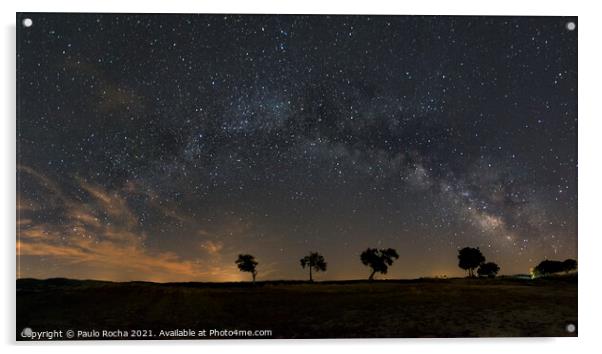 Starry night in Alentejo countryside Portugal Acrylic by Paulo Rocha