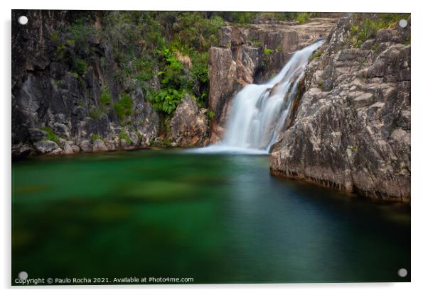 Waterfall in Gerês National Park Acrylic by Paulo Rocha
