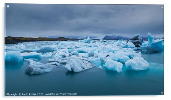 Jokulsarlon glacier lagoon Acrylic by Paulo Rocha
