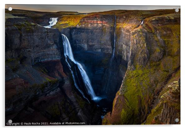 Granni waterfall in Iceland Acrylic by Paulo Rocha