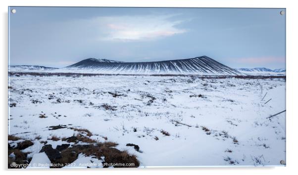 Hverfjall volcano crater Acrylic by Paulo Rocha