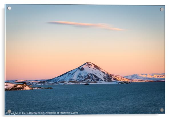 Vindbelgjarfjall mountain, Myvatn lake, Iceland Acrylic by Paulo Rocha