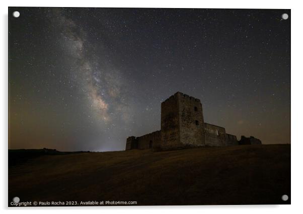 Valongo Castle Évora, under night sky Acrylic by Paulo Rocha