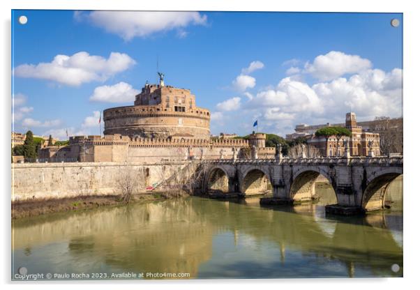 Bridge and castle Sant Angelo, Rome Acrylic by Paulo Rocha