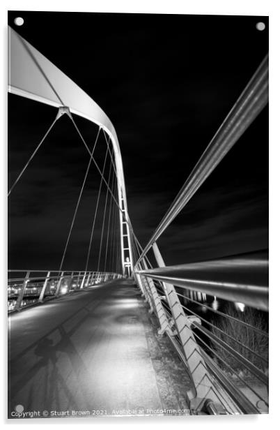 The Infinity Bridge, Stockton-on-tees Acrylic by Stuart Brown
