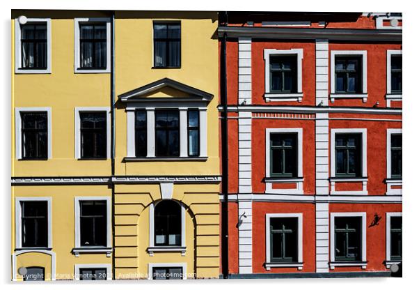 Colorful buildings Acrylic by Maria Vonotna
