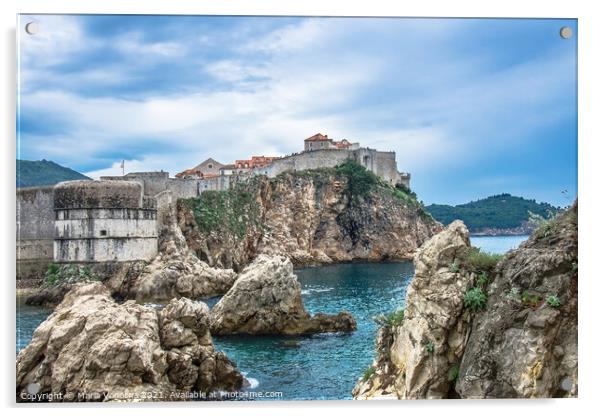 Dubrovnik walls Acrylic by Maria Vonotna