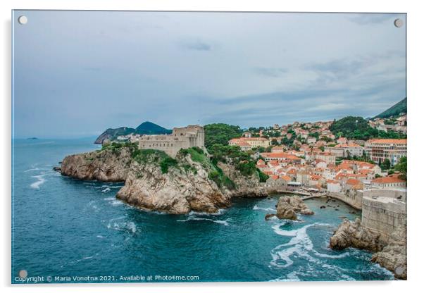 Dubrovnik fortress Lovrijenac Acrylic by Maria Vonotna